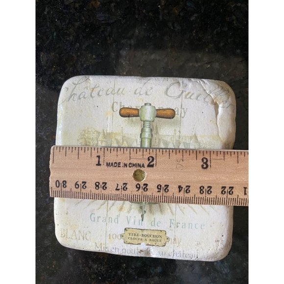 Stone and Cork 3" Vintage Look Wine Opener Coasters (Qty. 4) - Picture 6 of 8